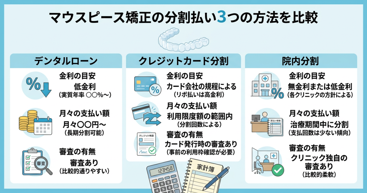 マウスピース矯正の分割払い3つを比較｜月々の負担額をシミュレーション