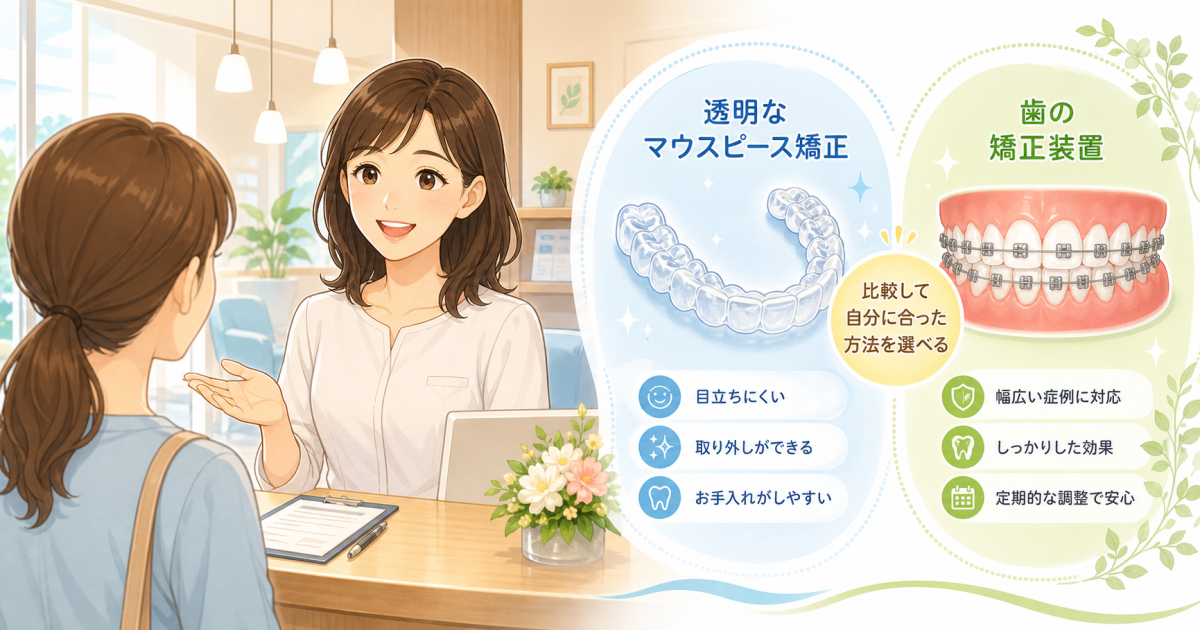 受付でバレない矯正はどっち?仕事と両立できる選び方と3つの基準